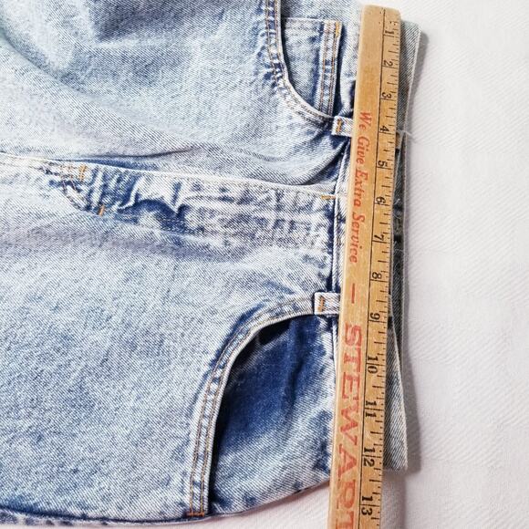 Vintage 80s Acid Wash Mid-length Denim Skirt Hunt Club Small size 7 - Picture 5 of 8